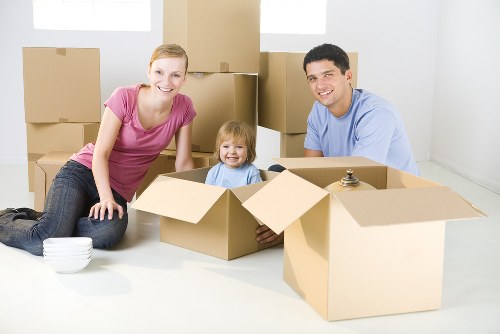 Office removals planning in Nottinghill with moving boxes and workspace setup