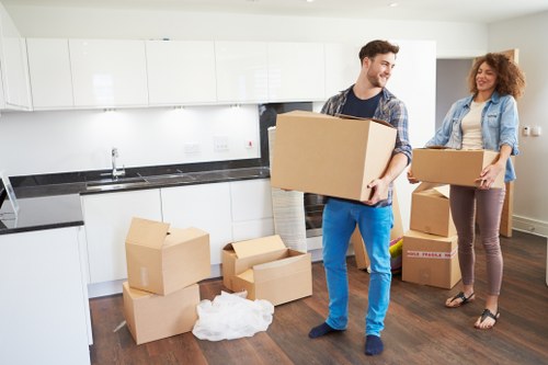 Furniture being protected and transported during a Nottinghill move