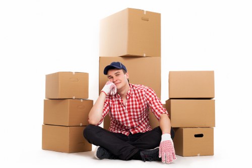 Professional man and van helping with a flat move in Nottinghill